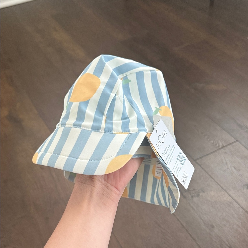 Striped Blue and Yellow Sun Hat - Mori - Brand New with Tags